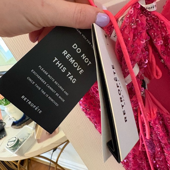 retrofete Astrid Dress in Neon Pink (NWT) Size Large As Seen on Alix Earle - Picture 8 of 8